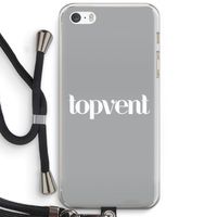 Topvent Grijs Wit: iPhone 5 / 5S / SE Transparant Hoesje met koord