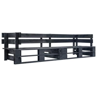 Tuinbank 2-zits pallet hout zwart