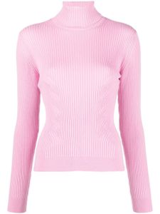 MOSCHINO JEANS pull nervuré à col montant - Rose