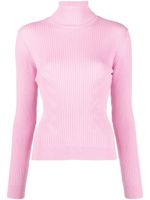 MOSCHINO JEANS pull nervuré à col montant - Rose