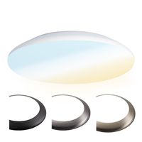 LED Bulkhead 38 cm - Plafondlamp - Wandarmatuur - 25W 2600 Lumen - CCT lichtkleur instelbaar - IK10 - Wit - IP65 Waterdicht - thumbnail