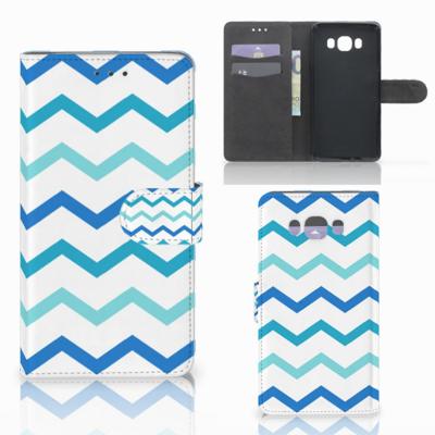Samsung Galaxy J7 2016 | Telefoon Hoesje | Zigzag Blauw