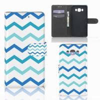 Samsung Galaxy J7 2016 | Telefoon Hoesje | Zigzag Blauw