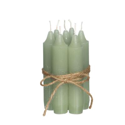 Diner kaarsen set 7 stuks H. 11 cm groen - Hortus