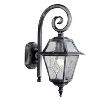 Searchlight Klassieke muurlamp Genoa Curl zwart zilver 1515