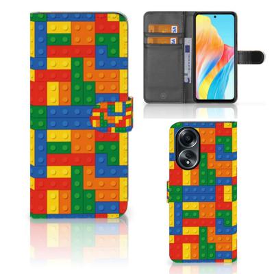 OPPO A58 4G | Telefoon Hoesje | Blokken | Portemonnee hoesje