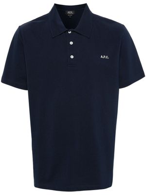 A.P.C. polo en coton à logo brodé - Bleu