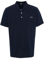 A.P.C. polo en coton à logo brodé - Bleu