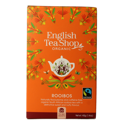 English Tea Shop Rooibos bio 20 Zakjes English Tea Shop Rooibos bio 20 Zakjes