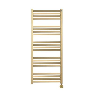 Crosswater MPRO Elektrische handdoekradiator - 115x50cm - 400 Watt - geborsteld messing (goud) MP48X1140FELEC