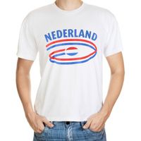 Wit heren t-shirt Nederland 2XL  -