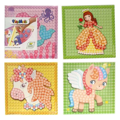 Playmais mosaic kaarten versieren meisjes set, 24st.