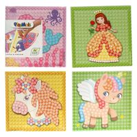 Playmais mosaic kaarten versieren meisjes set, 24st. - thumbnail