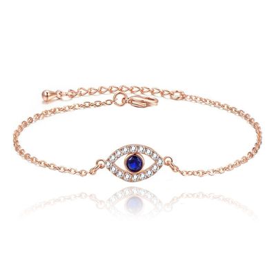 Verstelbare Damesarmband Rose met Evil Eye en Steentjes