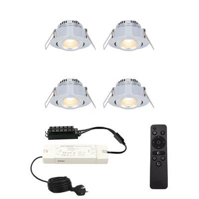 Complete Set van 4 Sienna Mini Inbouwspots 12V - 3W spots - 2700K warm wit - IP44 waterdicht - kantelbaar - Dimbaar - Verandaspots - Lage inbouwdiepte