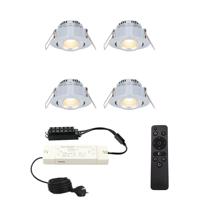 Complete Set van 4 Sienna Mini Inbouwspots 12V - 3W spots - 2700K warm wit - IP44 waterdicht - kantelbaar - Dimbaar - Verandaspots - Lage inbouwdiepte