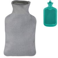 Relaxdays warmwater kruik met hoes turquoise/grijs 1,5 l | 12 stuks