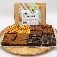 4 Smaken Brownie Box - 12 Brownies Per Post - Brievenbus Pakket - Box Brownies - Fair trade Belgische chocolade - 3 brownies per smaak - Cadeau
