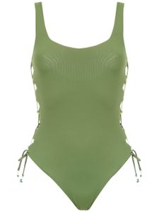 Amir Slama lace up detail swimsuit - Vert