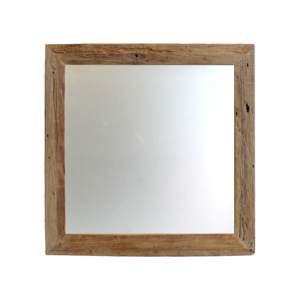Vierkante Spiegel Rustiek-100x3x100-Naturel-Teak
