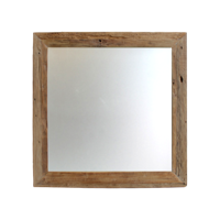 Vierkante Spiegel Rustiek-100x3x100-Naturel-Teak