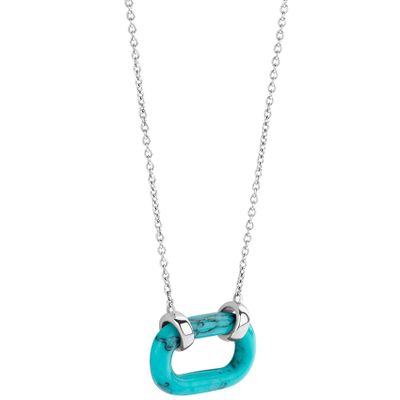 TI SENTO-Milano 34012TQ Ketting Ovaal zilver turquoise 38-48 cm