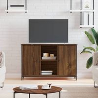 Tv-meubel 100x35x65 cm bewerkt hout bruineikenkleurig