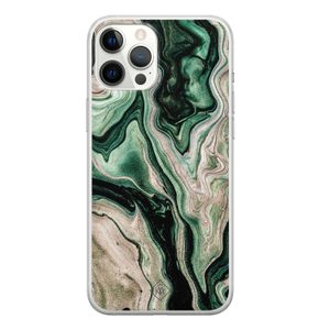 iPhone 12 Pro Max siliconen hoesje - Green waves