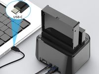 Conceptronic DONN12B basisstation voor opslagstations USB 3.2 Gen 1 (3.1 Gen 1) Type-B Zwart - thumbnail
