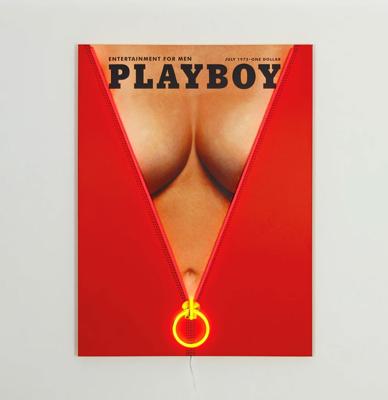 Playboy Wall Art - Zip Cover (LED Neon) - Klein