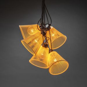 Konstsmide 2333-830 Lichtketting Buiten Energielabel: G (A - G) werkt op het lichtnet Aantal lampen 10 LED Barnsteen Verlichte lengte: 9.15 m Dimbaar,