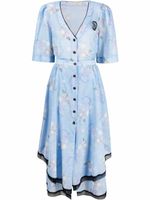 Ulyana Sergeenko robe-chemise à fleurs - Bleu