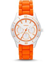 Horlogeband Fossil ES3532 Silicoon Oranje 18mm