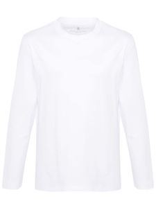 Brunello Cucinelli t-shirt en coton à manches longues - Blanc