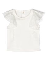 Chloé Kids t-shirt à fleurs brodées - Blanc