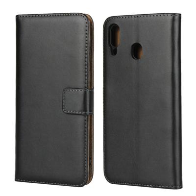 Horizontale Flip lederen draagtas voor Galaxy M20 met magnetische gesp & houder & kaartsleuven & portemonnee (zwart)
