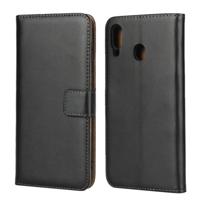 Horizontale Flip lederen draagtas voor Galaxy M20 met magnetische gesp & houder & kaartsleuven & portemonnee (zwart)