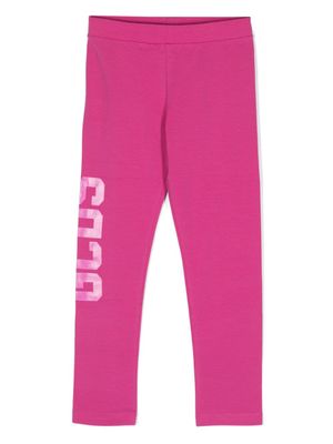 Gcds Kids legging en coton stretch à logo imprimé - Rose