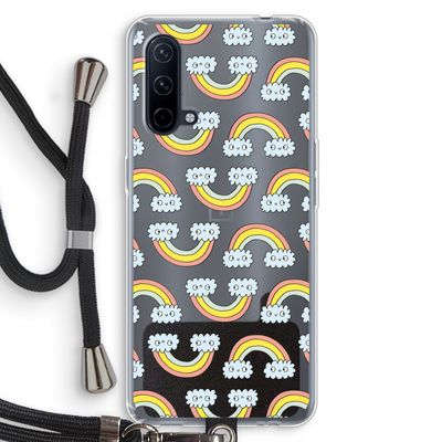 Regenboog: OnePlus Nord CE 5G Transparant Hoesje met koord