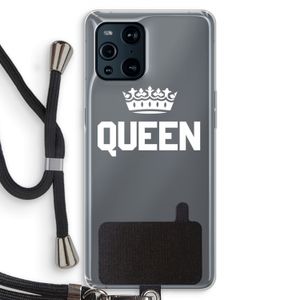 Queen zwart: Oppo Find X3 Pro Transparant Hoesje met koord