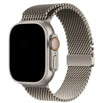 Apple Watch Milanese Gesp Band - Naturel Titanium - 44, 45, 46 & 49mm Apple Watch Milanese Gesp Band - Naturel Titanium - 44, 45, 46 & 49mm
