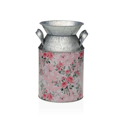 Vaas Versa Roze Metaal Blommor 13 x 15,5 x 21 cm
