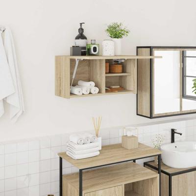 Badkamerwandkast 60x25x30 cm bewerkt hout sonoma eikenkleurig