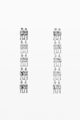 Lange kettinkjes oorbellen - BLACK - U