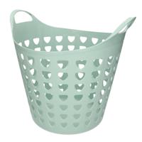 Flexibele wasmand - 26 liter - kunststof - groen - D45 x H40 cm