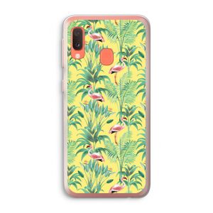 Flamingo party: Samsung Galaxy A20e Transparant Hoesje