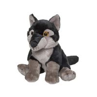 Pluche wolf knuffel zwart 24 cm