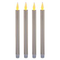 Feeric lights and christmas LED dinerkaarsen - 2x - kandelaar kaarsen - zilver glans - 28 cm