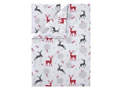 LIVARNO Dekbedovertrek Fleece 140 x 200 cm (Let op: LV OSNL) (Rendier/wit)