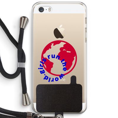 Run The World: iPhone 5 / 5S / SE Transparant Hoesje met koord